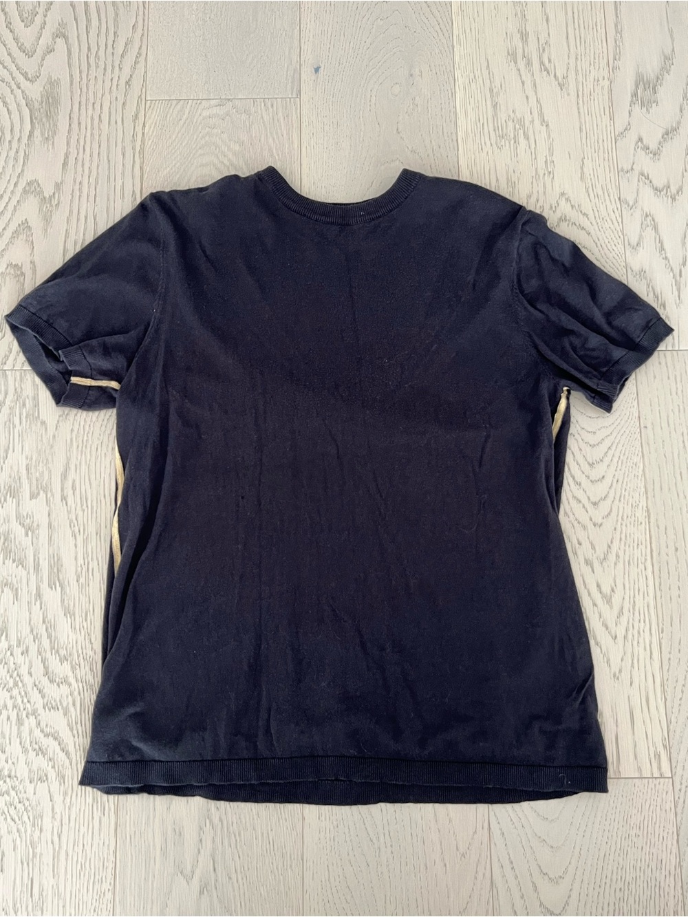 Nagnata Black Short Sleeve Crewneck Tee with Side Stripe